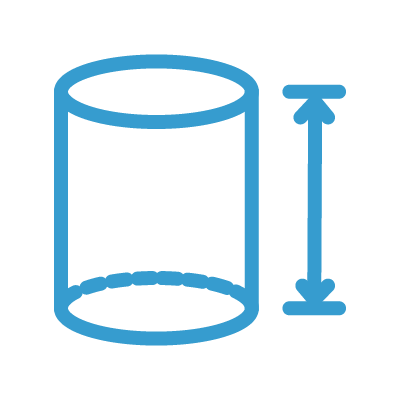 cylinder measurements icon