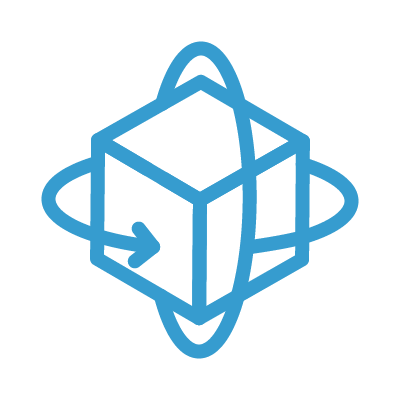 arrows going around cube icon